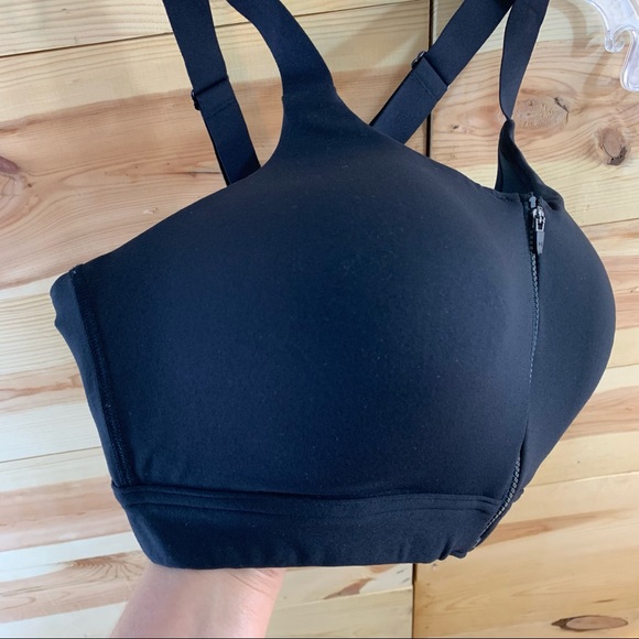 Under Armour Eclipse Zip Front Black Sport Bra 38D - Picture 6 of 16